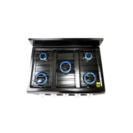 Parrilla de gas 5Q-TITAN BLACK de sobreponer de 5 quemadores color negro