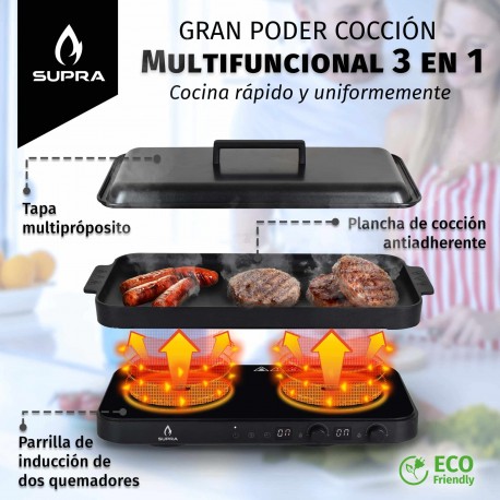 Parrilla de inducción multifuncional para sobreponer a 110 V