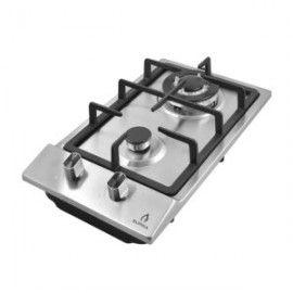 Parrilla de gas DOMINO STEEL empotrable con 2 quemadores en acero inoxidable