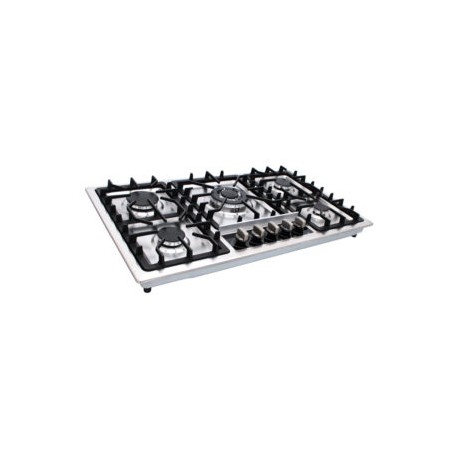 Parrilla de gas 5Q-ES-87 empotrable de 5 quemadores de acero inoxidable