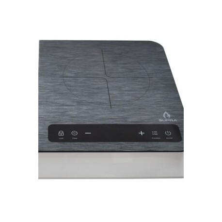 Parrilla de inducción BRUSH W TWO de sobreponer con 2 quemadores de cristal templado