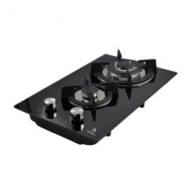 Parrilla de gas DOMINO GLASS empotrable de 2 quemadores de cristal templado