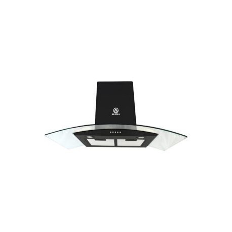 Tricombo GRONA color negro con campana de pared 90cm más parrilla de inducción y parrilla de gas con 4 quemadores