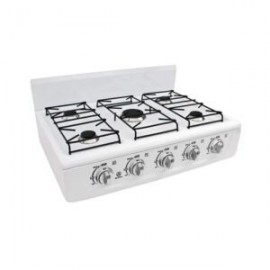 Parrilla de gas 5Q-B de sobreponer de 5 quemadores color blanco