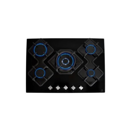 Parrilla de gas INFINITY empotrable de 5 quemadores de cristal templado color negro