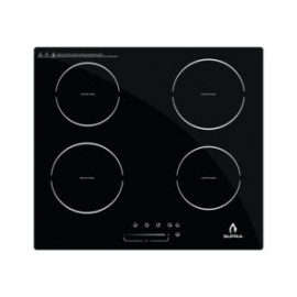Parrilla de inducción 4Q-IN-220V con 4 quemadores de cristal templado color negro