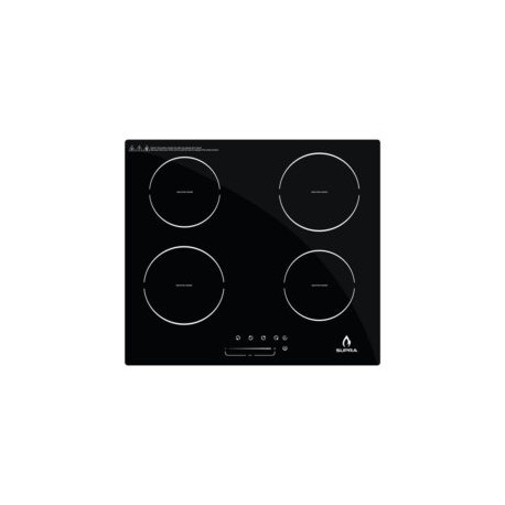 Parrilla de inducción 4Q-IN-220V con 4 quemadores de cristal templado color negro