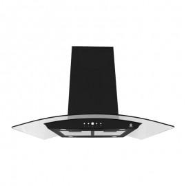 Tricombo PELLEGRINO color negro con campana de isla 90cm más parrilla de inducción y parrilla de gas con 2 quemadores