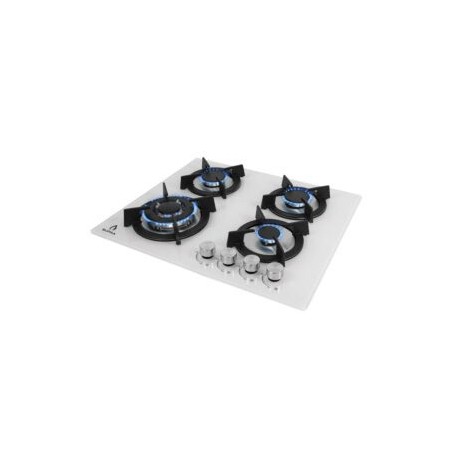 Parrilla de gas 4Q-EC-B empotrable con 4 quemadores de cristal templado color blanco