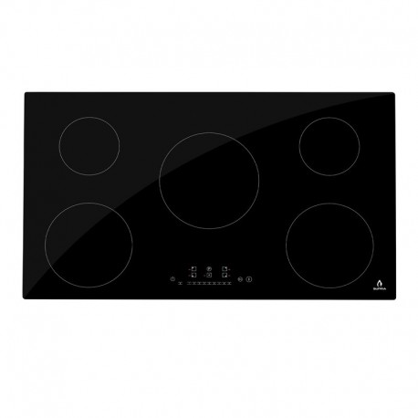 Parrilla de inducción 5Q-IN-220V con 5 quemadores de cristal templado color negro