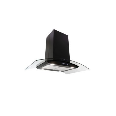 Campana de isla CI-76-BLACK en acero inoxidable color negro mate