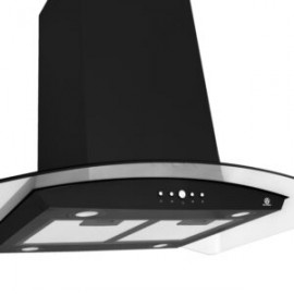 Campana extractora CC-90-BLACK decorativa de pared acero inoxidable color negro