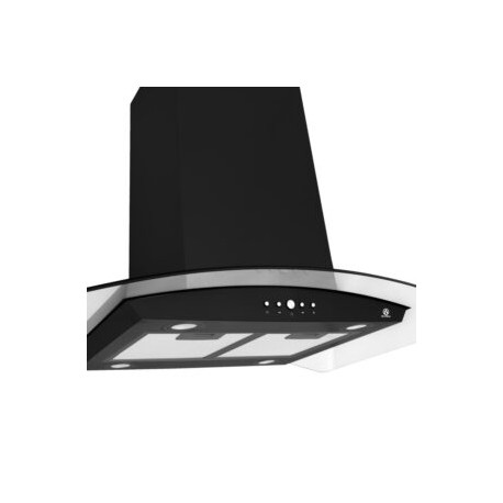 Campana extractora CC-90-BLACK decorativa de pared acero inoxidable color negro