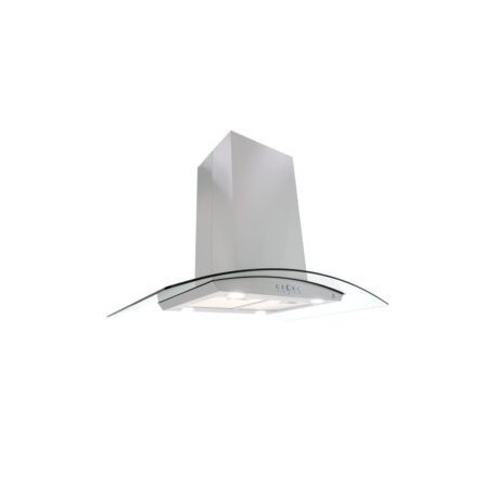 Campana de isla CI-76 extractora decorativa de acero inoxidable con cristal curvo
