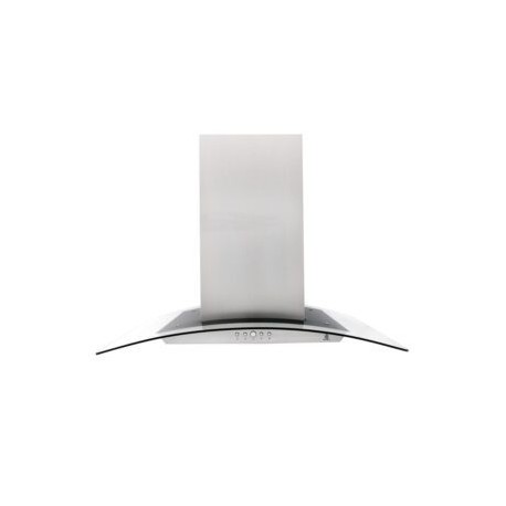 Campana de isla CI-90 decorativa en acero inoxidable con cristal curvo